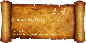 Lencz Amália névjegykártya
